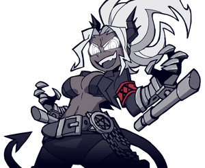 This is the Avatar Image for the Judgement, The High Prosecutor (From Helltaker) AI Voice and Text to Speech Generator